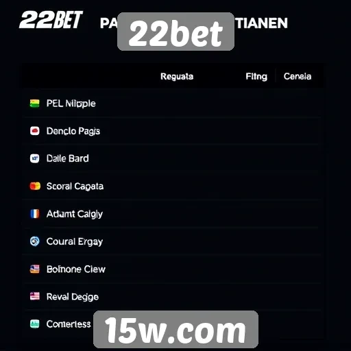Métodos de pagamento aceitos no site 22bet